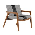 Poltrona Couro E Linho 246 Linho Uxua Cinza