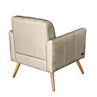 Poltrona Couro Legítimo Bia 80x67cm Tiza