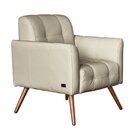 Poltrona Couro Legítimo Bia 80x67cm Tiza