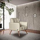 Poltrona Couro Legítimo Bia 80x67cm Tiza