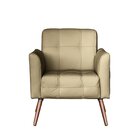 Poltrona Couro Legítimo Bia Bege