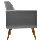 Poltrona Cristal Decorativa Suede Cinza Kasa Sofá