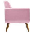 Poltrona Cristal Decorativa Suede Rosa Bebê D'rost