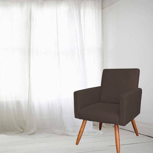 Poltrona Croft Pés Palito Marrom Bnn Decor