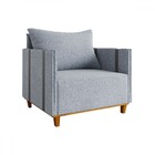 Poltrona Crystal Linho Inox/chumbo - Viero Móveis