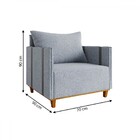 Poltrona Crystal Linho Inox/chumbo - Viero Móveis