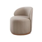 Poltrona Curva Moderna Brenda Design Arredondado Bege