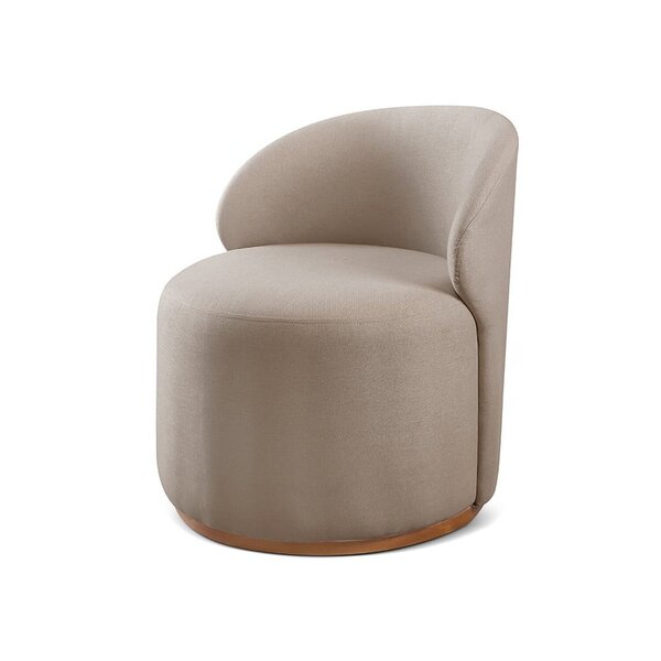 Poltrona Curva Moderna Brenda Design Arredondado Bege