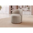 Poltrona Curva Moderna Brenda Design Arredondado Bege