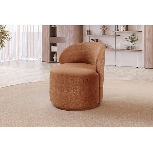 Poltrona Curva Moderna Brenda Design Arredondado Laranja