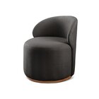 Poltrona Curva Moderna Brenda Design Arredondado Yescasa Preto