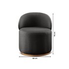 Poltrona Curva Moderna Brenda Design Arredondado Yescasa Preto