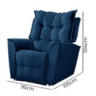 Poltrona Da Mamãe Para Sala Reclinavel Carinho Veludo Azul