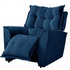 Poltrona Da Mamãe Para Sala Reclinavel Carinho Veludo Azul