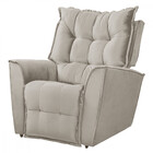 Poltrona Da Mamãe Para Sala Reclinavel Carinho Veludo Marfim