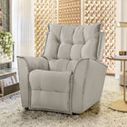 Poltrona Da Mamãe Para Sala Reclinavel Carinho Veludo Marfim