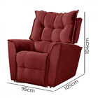 Poltrona Da Mamãe Reclinavel Carinho Tecido Veludo Vermelho
