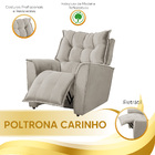 Poltrona Da Mamãe Reclinável Carinho Veludo - Star Confort