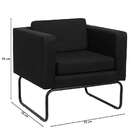 Poltrona Dallas Linho Preta