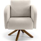 Poltrona Dana Base Giratória Giromad Linho Palha