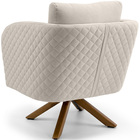 Poltrona Dana Base Giratória Giromad Linho Palha