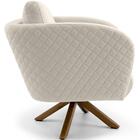 Poltrona Dana Base Giratória Giromad Linho Palha