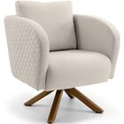 Poltrona Dana Base Giratória Giromad Linho Palha