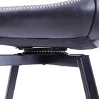 Poltrona Dana Giratória Pu Caramelo Base Metal Pintura Preta