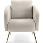 Poltrona Dana Pés Palito Gold Linho Palha