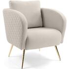 Poltrona Dana Pés Palito Gold Linho Palha