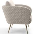 Poltrona Dana Pés Palito Gold Linho Palha