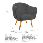 Poltrona Dandara Pés Palito Corano  - Doce Sonho Móveis - Cin