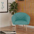 Poltrona Dandara Pés Palito Suede - Amarena Móveis - Azul Tif