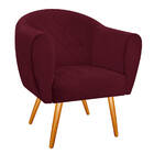 Poltrona Dandara Pés Palito Suede - Amarena Móveis - Bordô