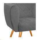 Poltrona Dandara Pés Palito Suede - Amarena Móveis - Cinza