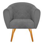 Poltrona Dandara Pés Palito Suede - Amarena Móveis - Cinza