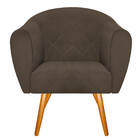 Poltrona Dandara Pés Palito Suede - Amarena Móveis - Marrom