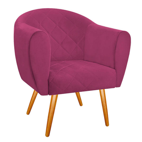 Poltrona Dandara Pés Palito Suede - Amarena Móveis - Pink