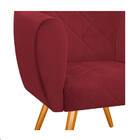 Poltrona Dandara Pés Palito Suede - Amarena Móveis - Vermelho