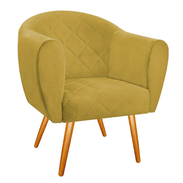 Poltrona Dandara Pés Palito Suede - Doce Sonho Móveis - Amare