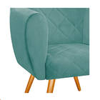 Poltrona Dandara Pés Palito Suede - Doce Sonho Móveis - Azul