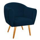 Poltrona Dandara Pés Palito Suede - Doce Sonho Móveis - Azul