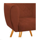 Poltrona Dandara Pés Palito Suede - Doce Sonho Móveis - Terra