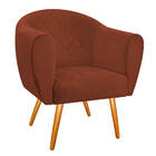 Poltrona Dandara Pés Palito Suede - Doce Sonho Móveis - Terra