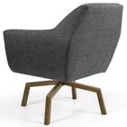 Poltrona Dani Base Giratória Ka Linho Matelassê Chumbo