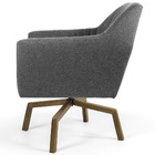 Poltrona Dani Base Giratória Ka Linho Matelassê Chumbo