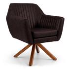 Poltrona Dani Base Giromad Corano Tressê Marrom Escuro Domi