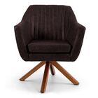 Poltrona Dani Base Giromad Corano Tressê Marrom Escuro Domi