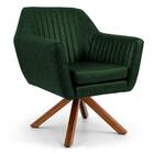 Poltrona Dani Base Giromad Corano Tressê Verde Musgo Domi