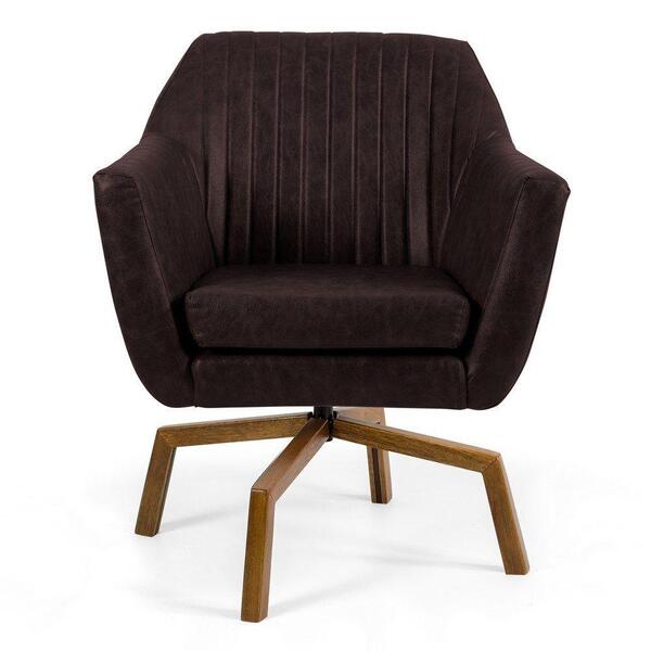 Poltrona Dani Ka B98 Corano Tressê Marrom Escuro